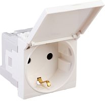 Розетка с заземлением модульная DKC Avanti 1-м. 2 мод. крышка шторки белое облако картинка